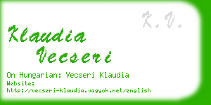 klaudia vecseri business card